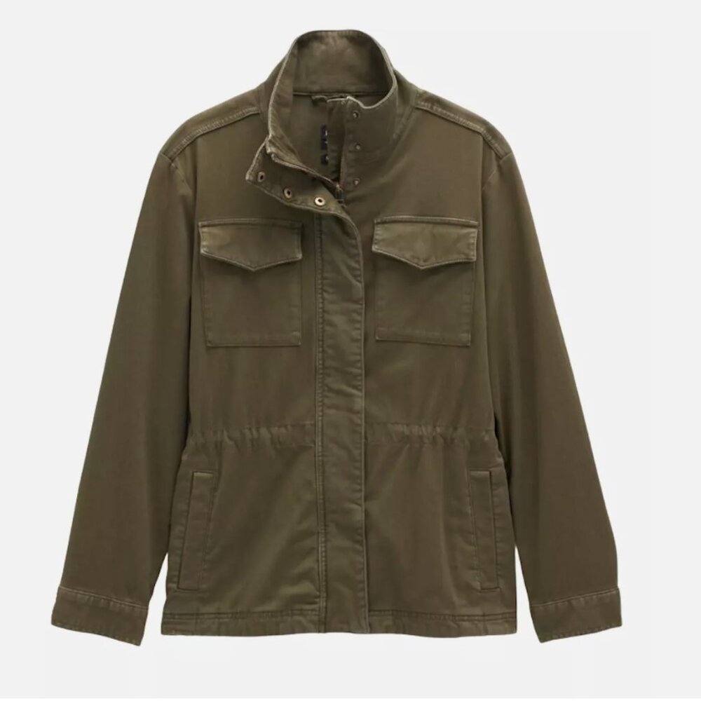 Womens PrAna Sancho Jacket EUC Size M Olive Green Military Cargo Pocket - Picture 3 of 16